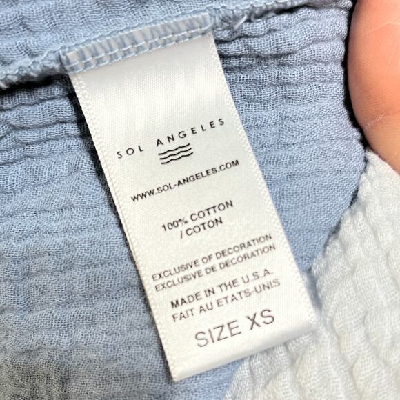 SOL Angeles X Anthropologie Women's  Cotton Tie Dye Ombre V-Neck Tunic Top XS - Picture 4 of 7